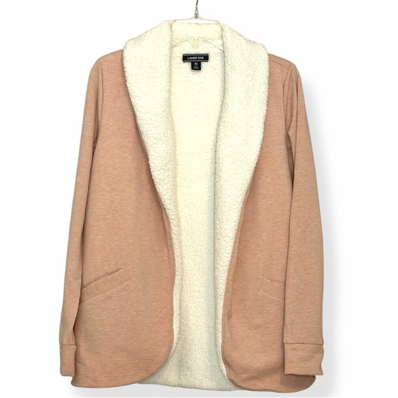 Lands' End Sweaters - Lands’ End Sherpa Fleece Open-Front Cardigan Size XS
Pink